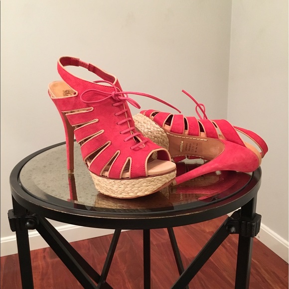 SCHUTZ Suede Heeled Sandals. BRAND NEW. Size 10. - Picture 2 of 2